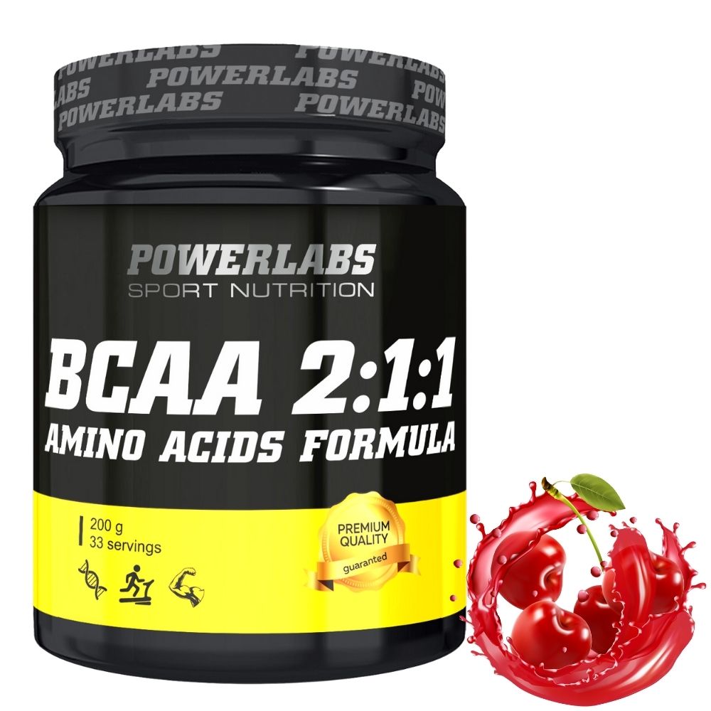 BCAA PowerLabs BCAA (БЦАА) 200 g Вишня